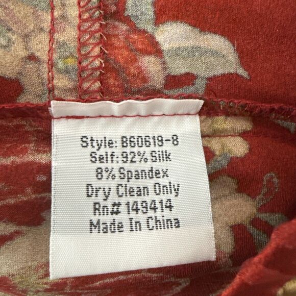 Biya Johnny Was Silk Floral Crop Pants Women's Size XS Pull On Pockets - Picture 11 of 16